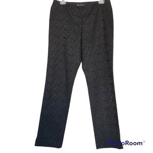 INC International Concepts Black Embossed Stretch Straight Leg Pants Women’s